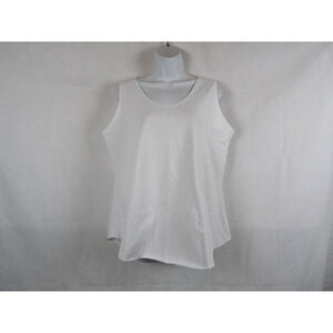 EUC Planet White Tank top Sleeveless Lagenlook 98% Cotton Made in USA size‎ 3